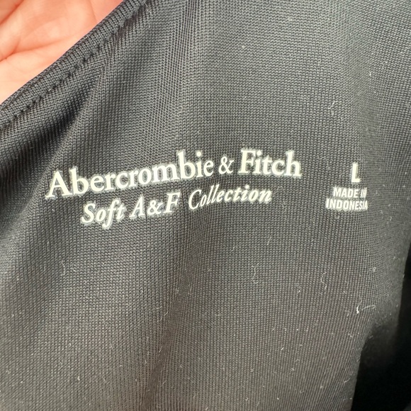 NWOT Abercrombie & Fitch | One Shoulder Body Suit Black Soft Collection Large - Picture 9 of 12